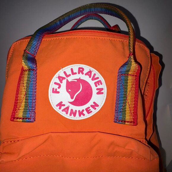 Fjallraven Kanken Burnt Orange Rainbow Strap Sling Mini Backpack Travel Bag main image 11